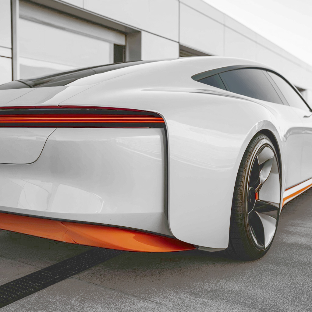 White concept car with orange trim